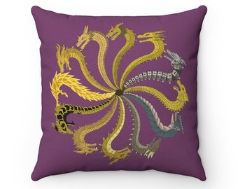 Almohada cuadrada del Círculo del Rey (Púrpura)