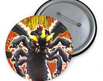 Kaiju Versus - Botón de pin negro (Imago)