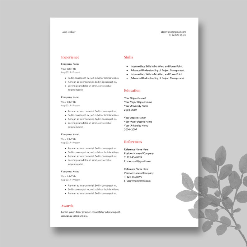 Resume Cover Letter Google Docs Template Minimal Design | Etsy Resume Cover Letter Google Docs Template Minimal Design | Etsy