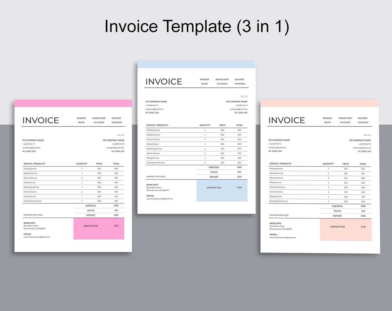editable invoice template ms word and google docs printable etsy