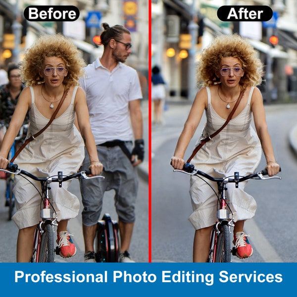 Remove person from photo, photo retouch, combine photos, photo manipulation, photo editing service, remove objects from photos