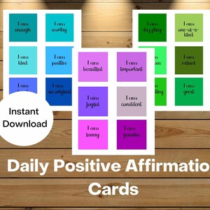 30 cartões digitais de afirmação positiva | Cartões de afirmação positiva diária para impressão | Mantras positivos para impressão