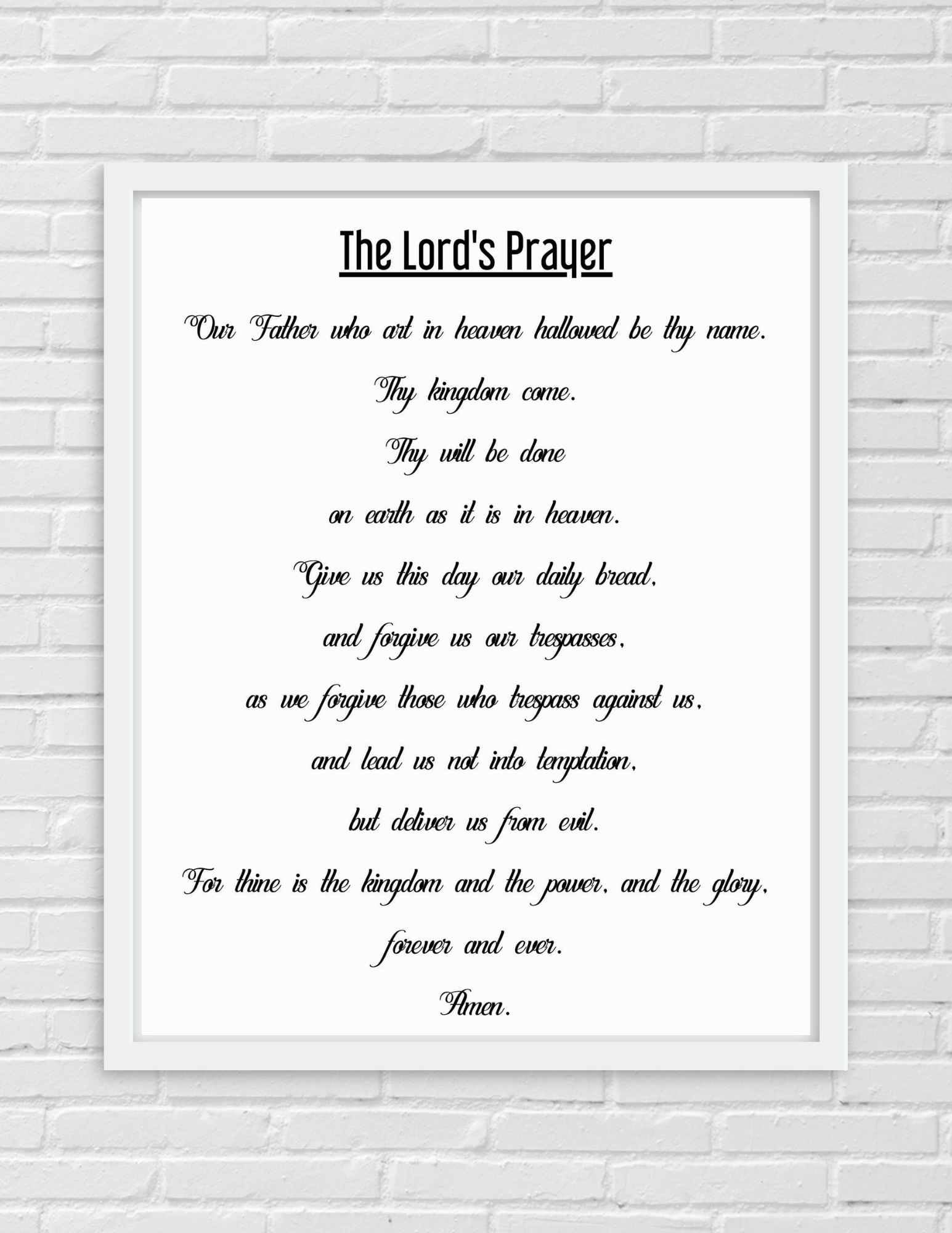 The Lord's Prayer Instant Download, Printable, Religious Printable ...
