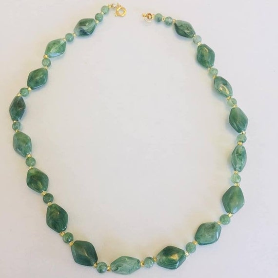 Vintage Green Marble NecklaceColorful Necklaces Vin… Gem