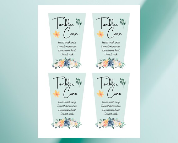 Beautiful Printable Tumbler Care Cards Tumbler Care - Etsy