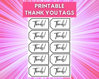 Beautiful Printable Thank You Tags | Instant Download | Digital PNG & PDF files