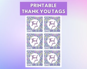 Beautiful Printable Thank You Tags | Instant Download | Digital PNG & PDF files