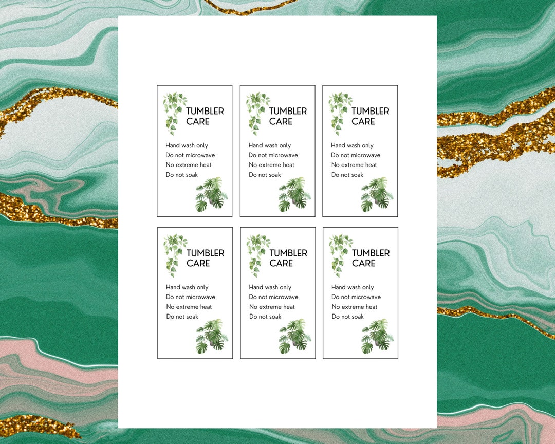 Beautiful Printable Tumbler Care Cards Tumbler Care Instructions ...