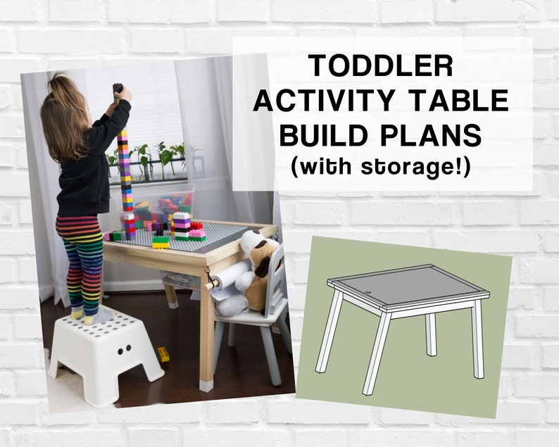 DIY Toddler Activity Table Printable PDF Build Plans and Etsy