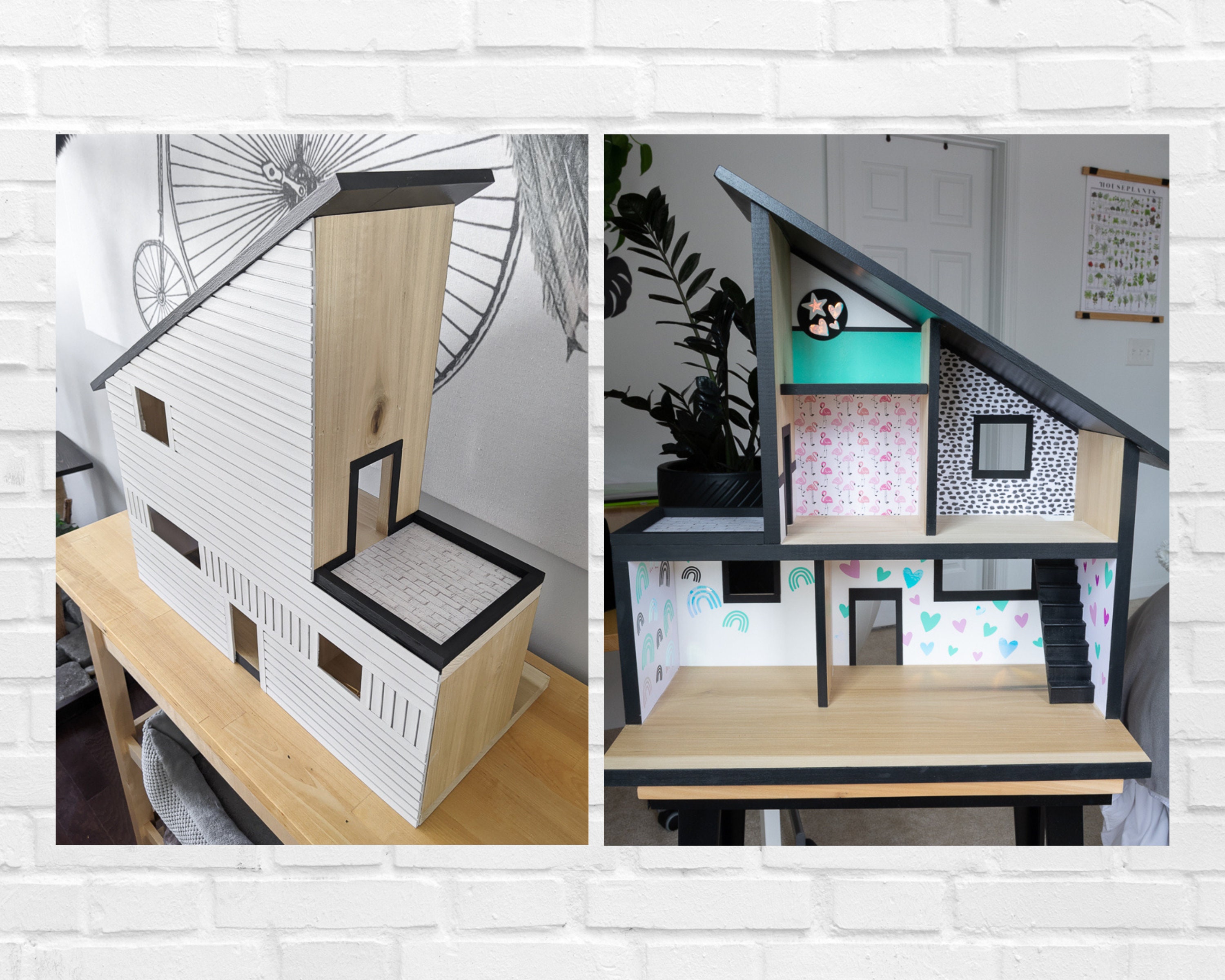 DIY Dollhouse with free building plans - The Creative Mom