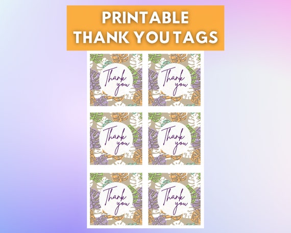 Beautiful Printable Thank You Tags Instant Download - Etsy
