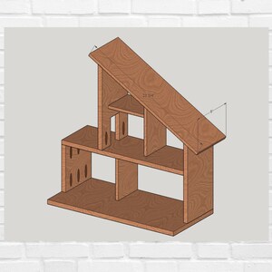 Modern Dollhouse Printable PDF Woodworking Build Plans: Scandinavian ...
