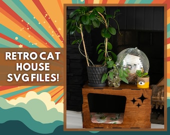 Retro Midcentury Cat House or Small DIY Animal House, SVG Cut Files for Laser Machines (Digital Files Only)