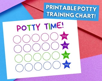 Printable Potty Training Reward Chart | Potty Training Sticker Chart | Instant Download | Digital JPG file