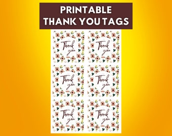 Beautiful Printable Thank You Tags | Instant Download | Digital PNG & PDF files