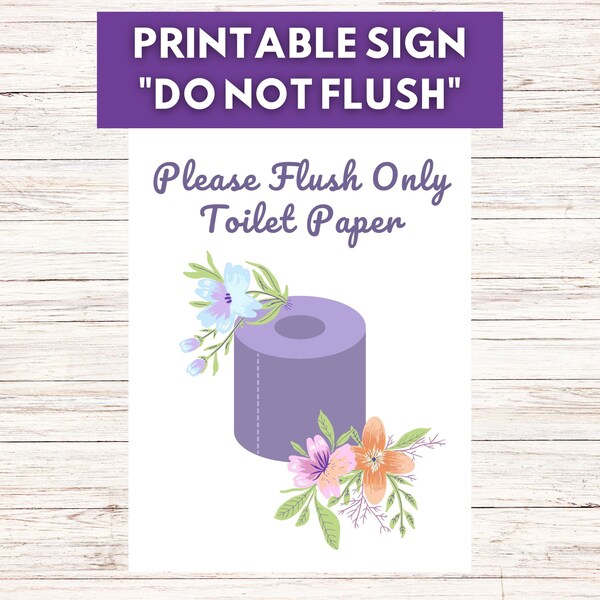 Do Not Flush Sign - Etsy