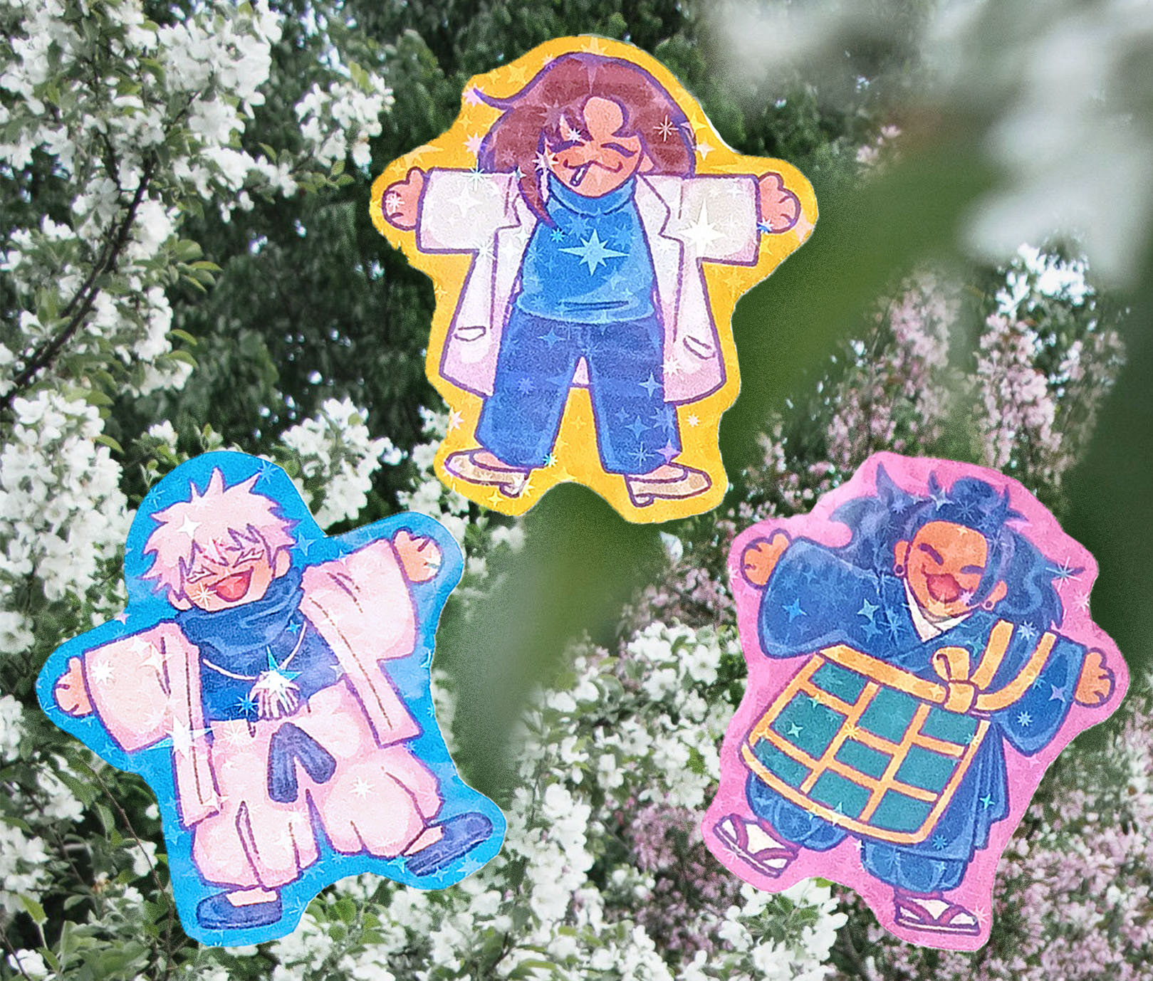 Gojo, Geto, and Shoko Jjk Stickers
