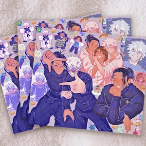 May include: A collage of colorful illustrations featuring characters with different hairstyles and clothing. The characters are depicted in various poses, including smiling, laughing, and making hand gestures. The background is a light pink with a variety of small, colorful details.