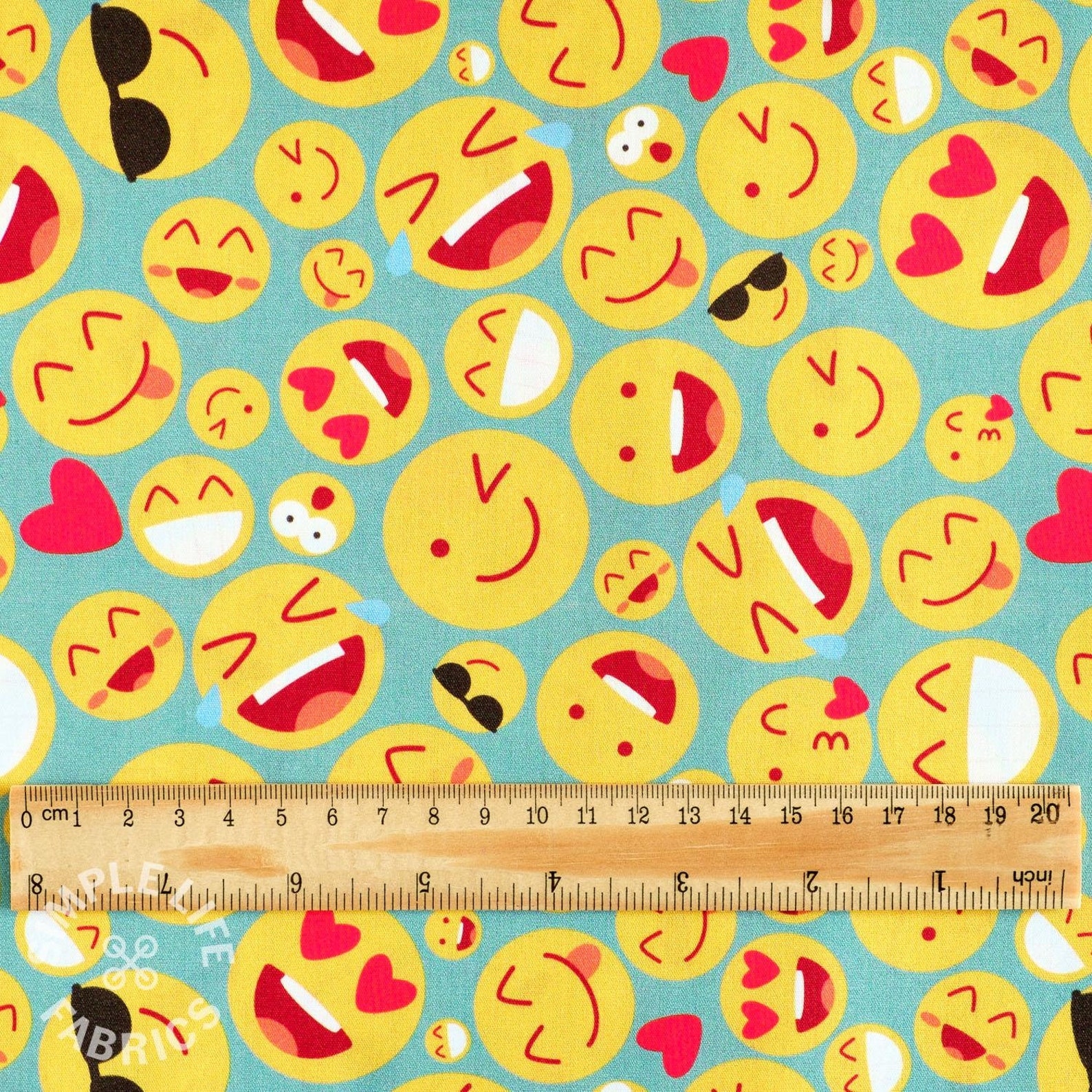 Emojis Smileys faces 100 cotton fabric OekoTex per half Etsy