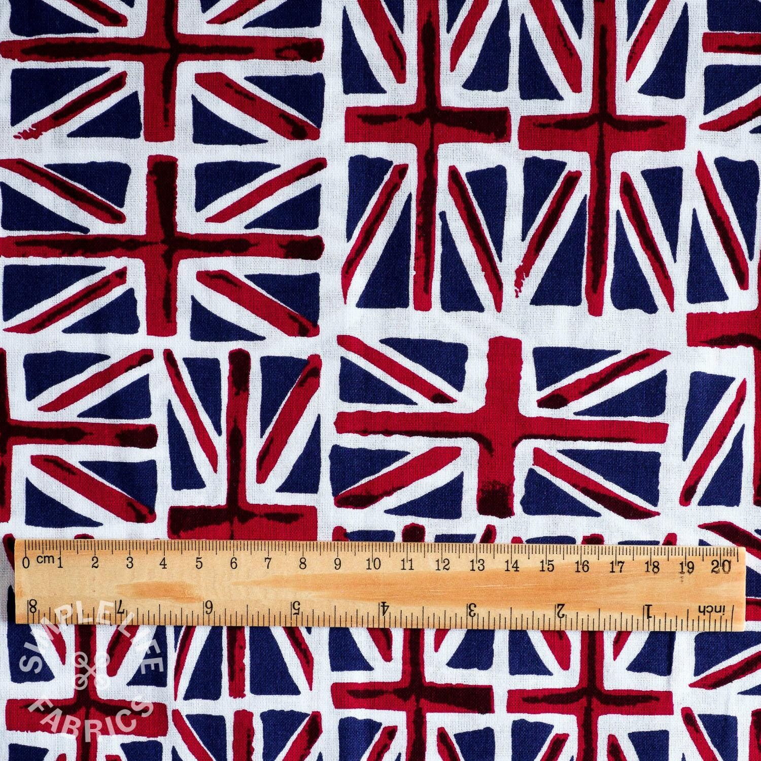 Union Jack Flag fabric retro vintagestyle 100 cotton per Etsy
