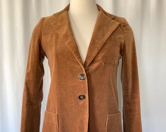 Vintage 70's Women's Brown Velvet Blazer by TomBoy of California- Small