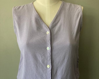 Vintage  Purple Women's Vest Waistcoat w/ Mother of Pearl Buttons - Petite Small