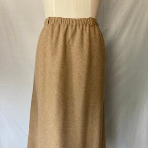 Vintage 60&#39;s 70&#39;s Wool Blend A-Line Tan Skirt - M/L