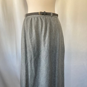 Vintage 70&#39;s 80&#39;s Women&#39;s Gray Wool A-Line Skirt - Small