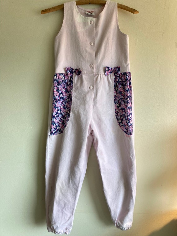 Vintage 80's Girl's Pink Cotton Cherokee Romper Ju