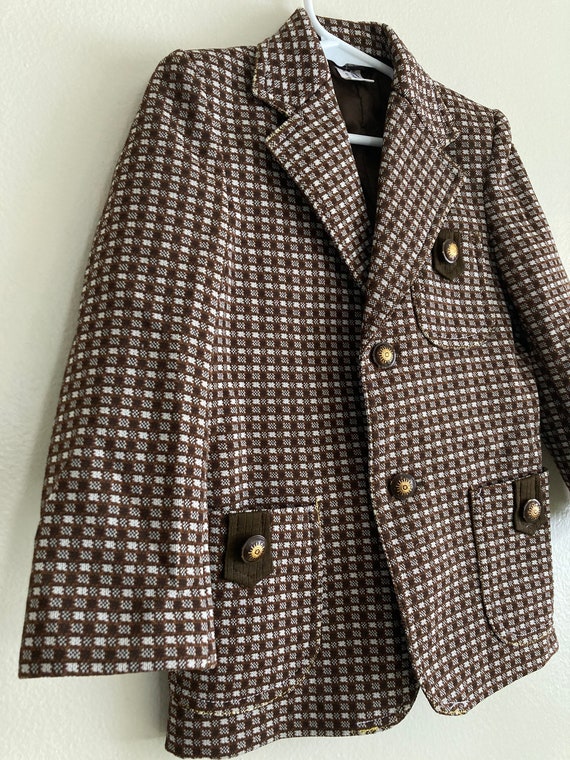 1970s Child’s Blazer Brown Plaid - image 3