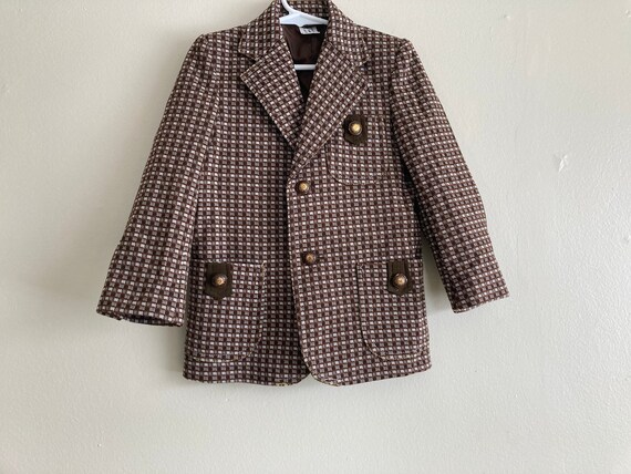 1970s Child’s Blazer Brown Plaid - image 1