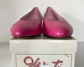 Vintage 80's Women's Pink  9 West Shoes Flats Deadstock New in Box - Size 8