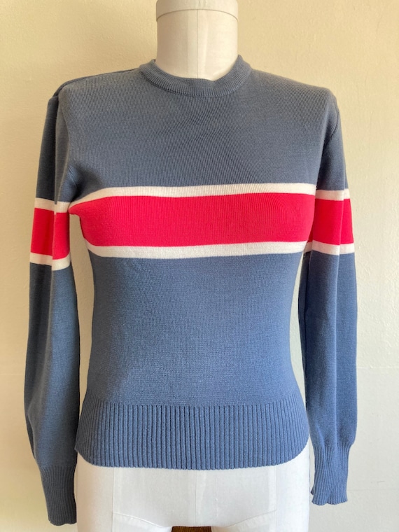 Vintage 70s 80s Women's Sweater Wool Ski Sweater … - image 1