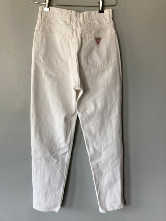 Vintage 80's 90's Guess Jeans White Cotton Women'… - image 4