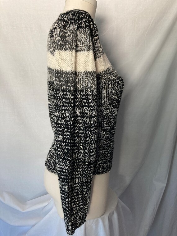 Vintage 80's Black and White Women's Knit Acrylic… - image 3