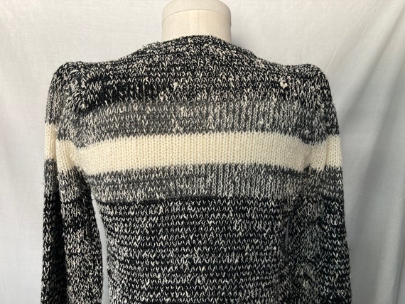 Vintage 80's Black and White Women's Knit Acrylic… - image 6