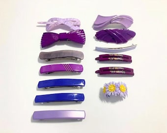 Sale--vintage 80s Purple Hair Clip Barrette Set - Etsy display picture 2