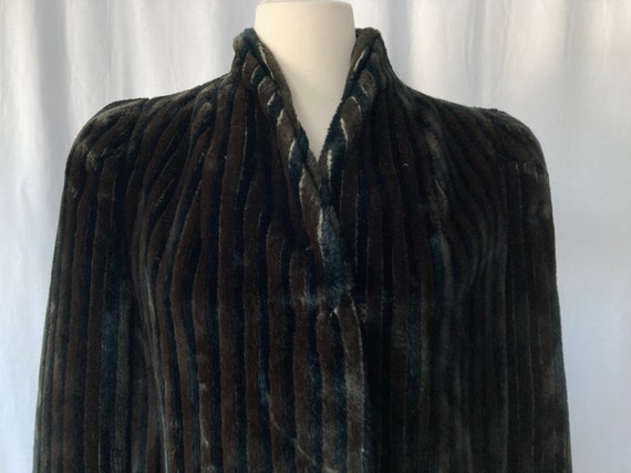 Vintage 50's 60's Women's Brown and Black Faux Fu… - image 4