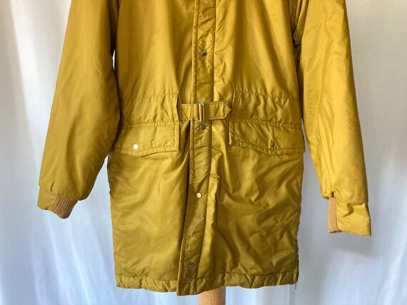 Vintage 60's 70's Men's Yellow Ski Parka Coat w/ … - image 5