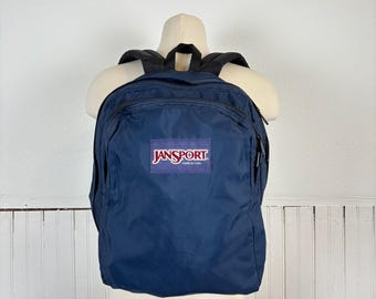 Vintage 90's JanSport Made in USA Blue 2 Pocket Backpack