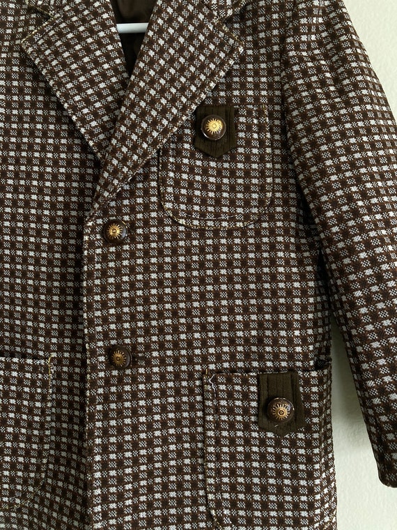 1970s Child’s Blazer Brown Plaid - image 4