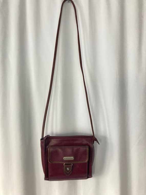 Vintage 80's 90's Liz Claiborne Crossbody Burgund… - image 1