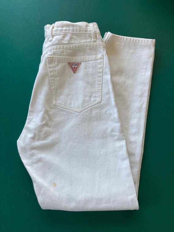 Vintage 80's 90's Guess Jeans White Cotton Women'… - image 1