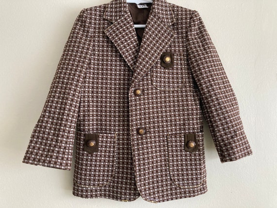 1970s Child’s Blazer Brown Plaid - image 2