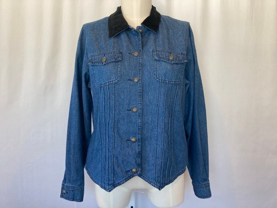 Vintage 90's Women's Blue Denim Cotton Western Sh… - image 1