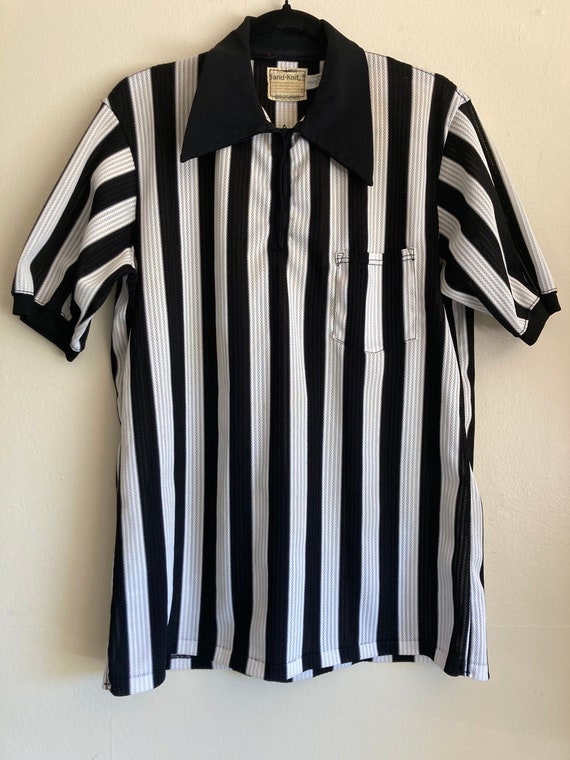 1960s 70s Shirt Referee Black and White Official … - image 1