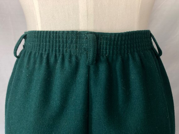 Vintage 70's 80's Green Wool A-Line Midi Skirt by… - image 6