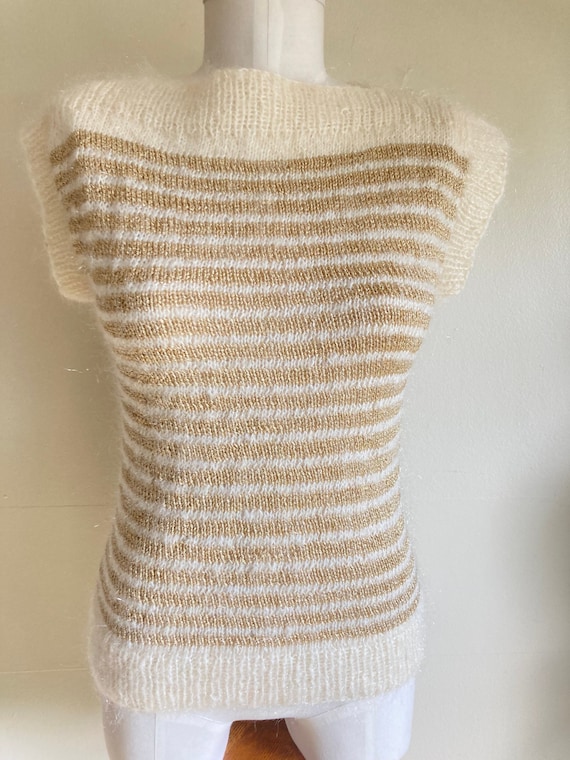 1980s Gold Mohair Sweater Tank-top Set- Medium