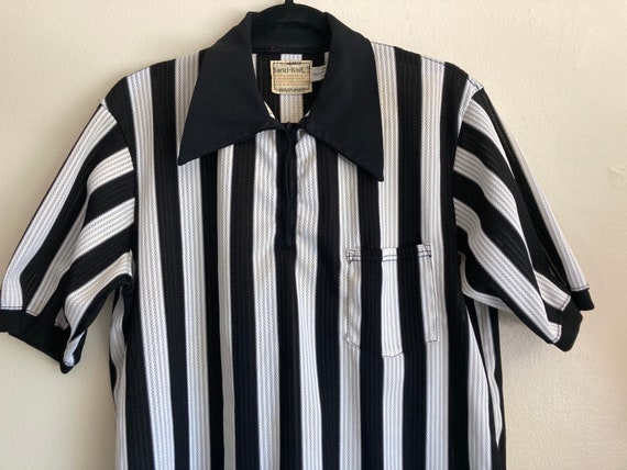 1960s 70s Shirt Referee Black and White Official … - image 3