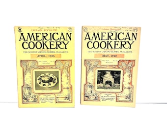 2 Vintage American Cookery Magazines 1935 and 1940